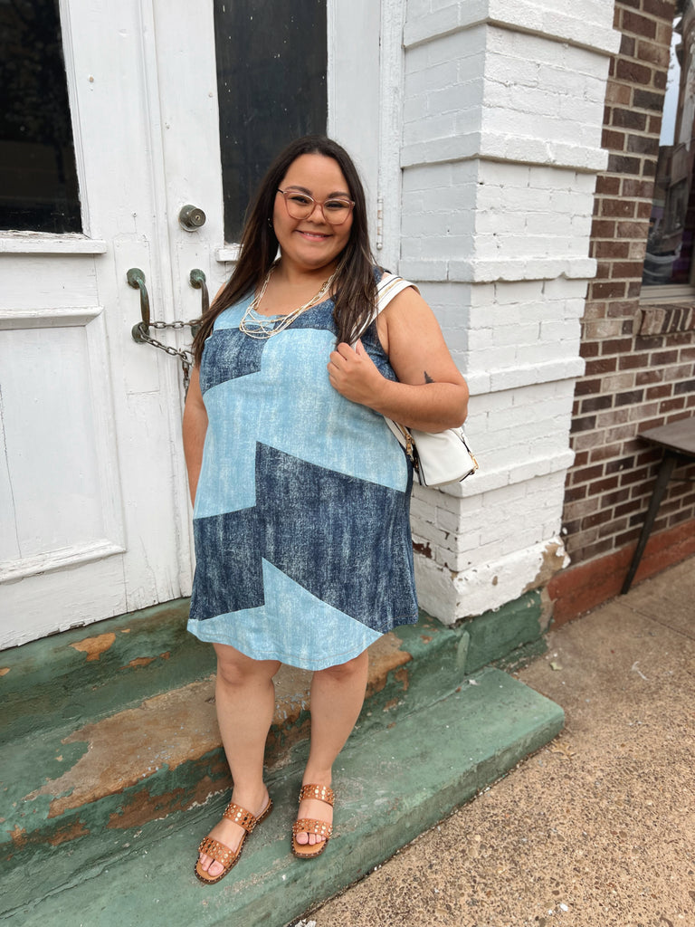 SIL Denim Chevron Dress