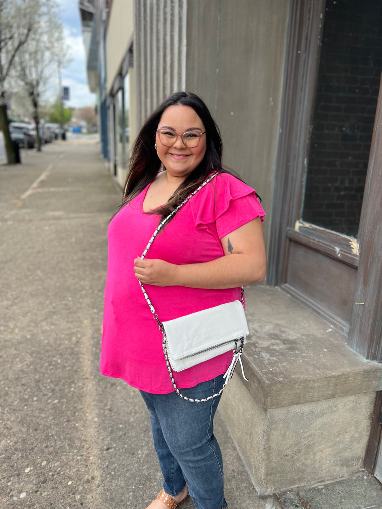 SIL Fuchsia Ruffle Top