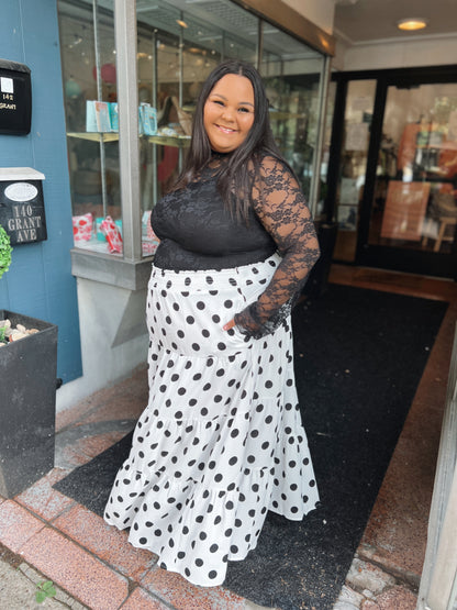 Pick Me Up Polka Dot Maxi Skirt