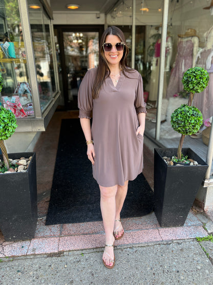 Mocha Time Mini Dress