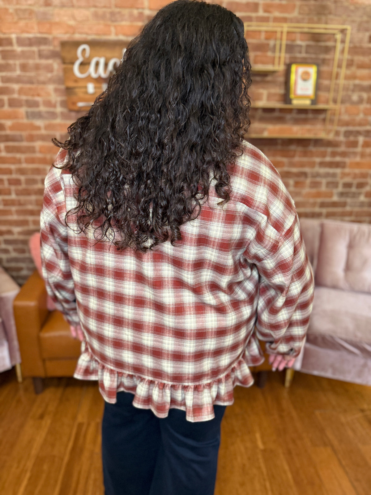 Metamorphosis Plaid Babydoll Top