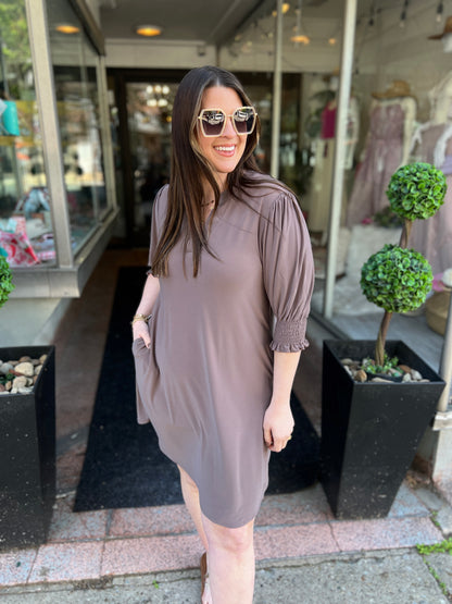 Mocha Time Mini Dress
