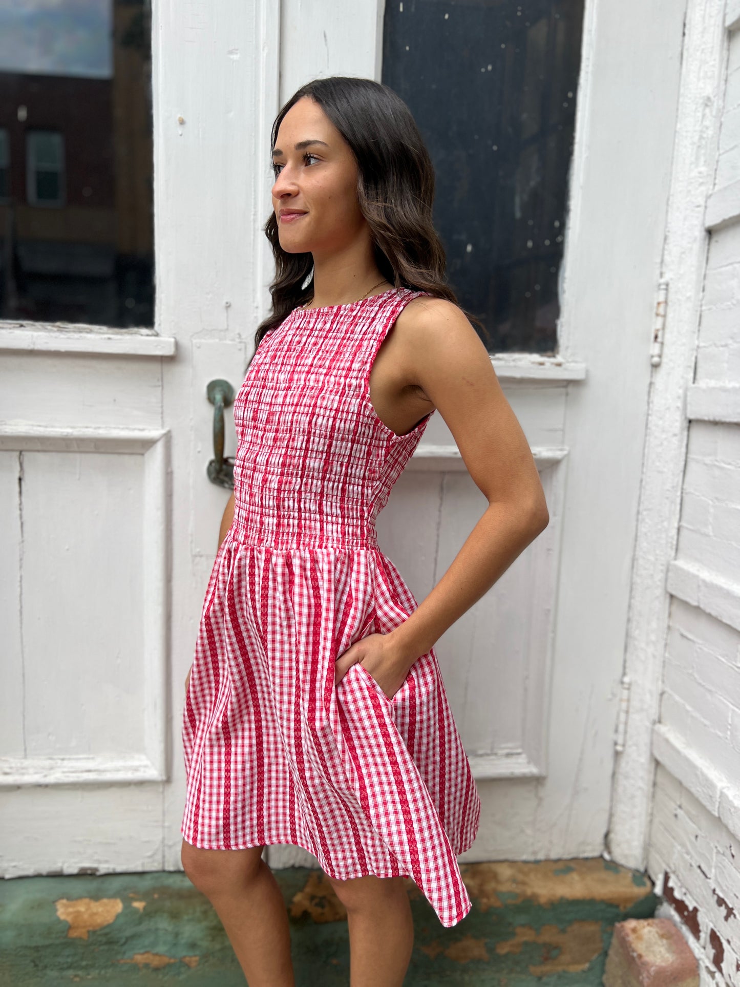 Cherry Pie Gingham Mini Dress