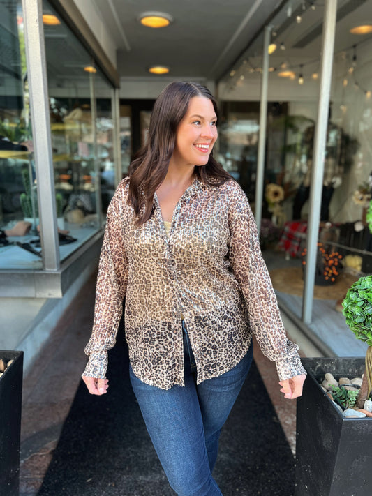 *Final Sale* Top Speed Cheetah Blouse