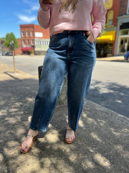 Judy Blue Medium Rise Barrel Jeans