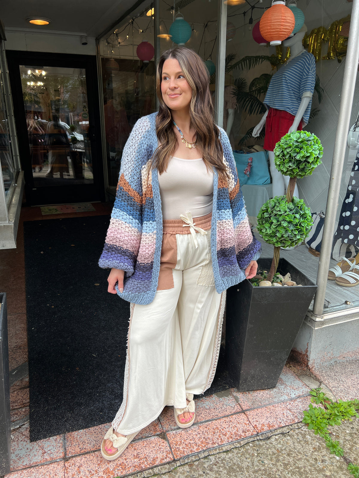 Colorful Hand-Crochet Open Cardigan
