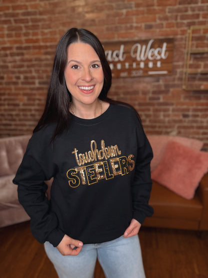 Touchdown Steelers Sequin Sweatshirt