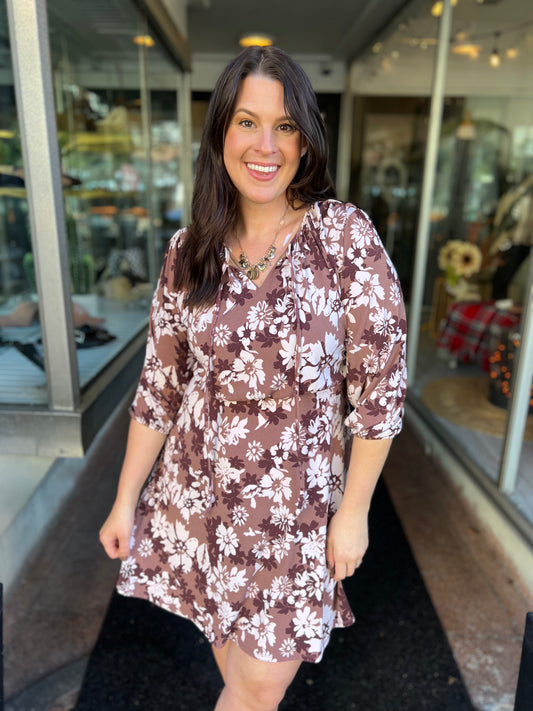 *Final Sale* Chocolate Garden Mini Dress