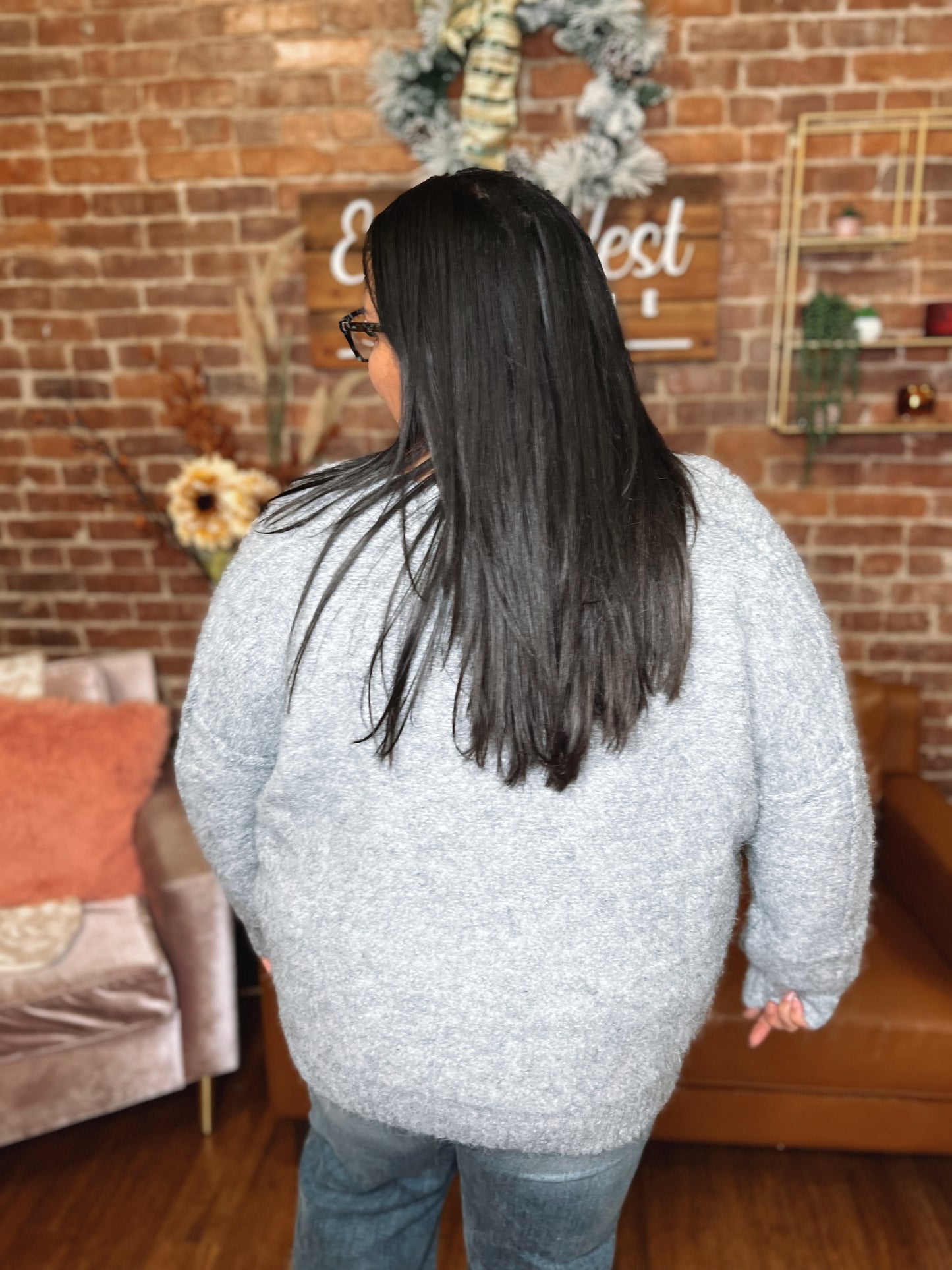 WB Grey V Neck Sweater