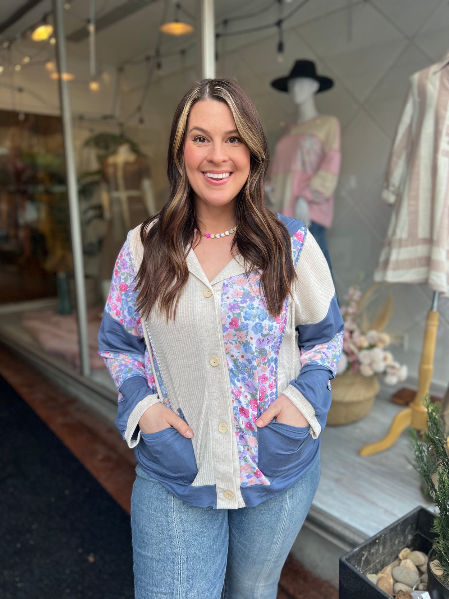 We're Alright Button Down Hoodie