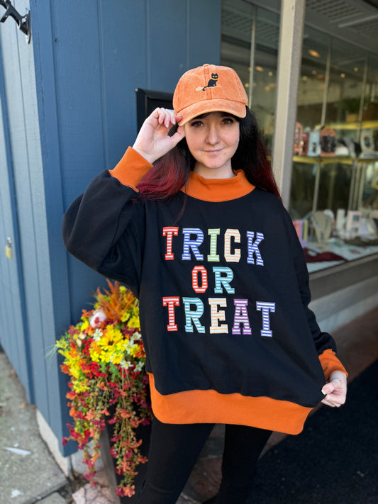 Trick Or Treat Mock Neck Top