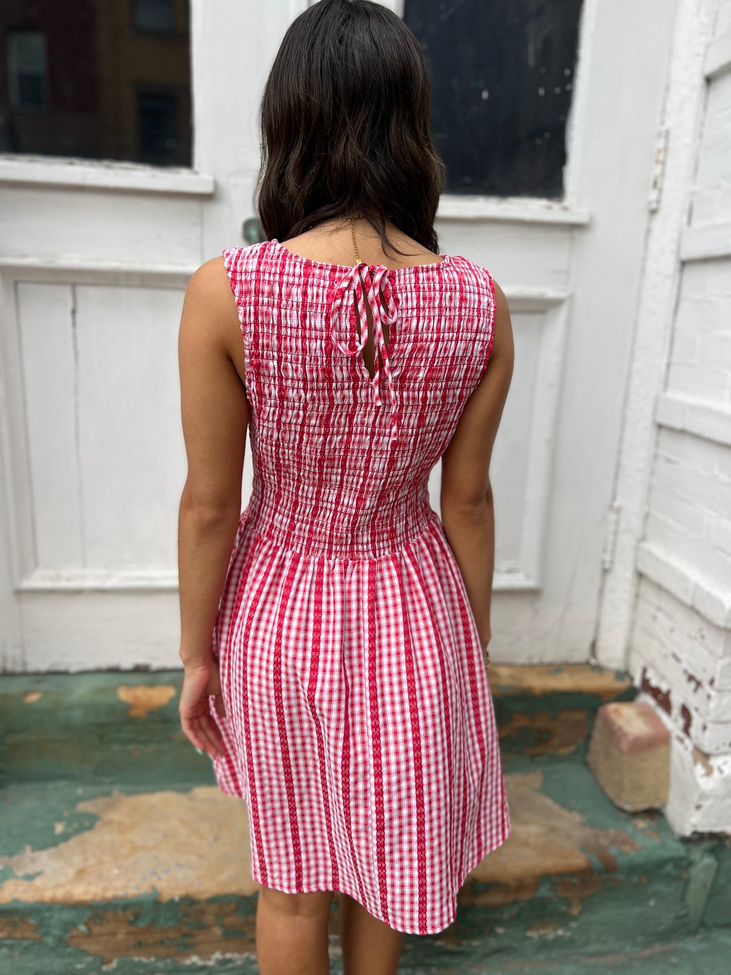 Cherry Pie Gingham Mini Dress