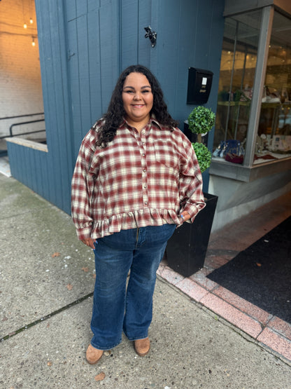 Metamorphosis Plaid Babydoll Top