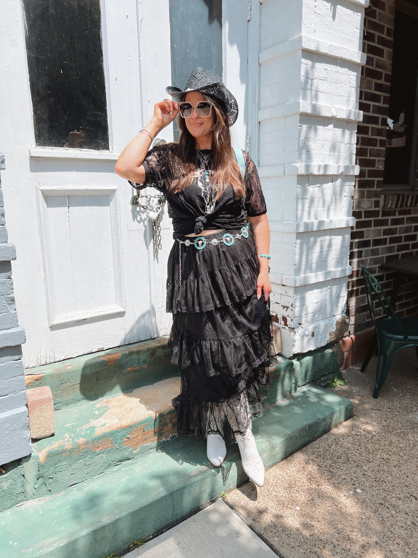 Sheer Lace Longhorn Tee