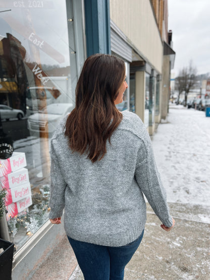 WB Grey V Neck Sweater