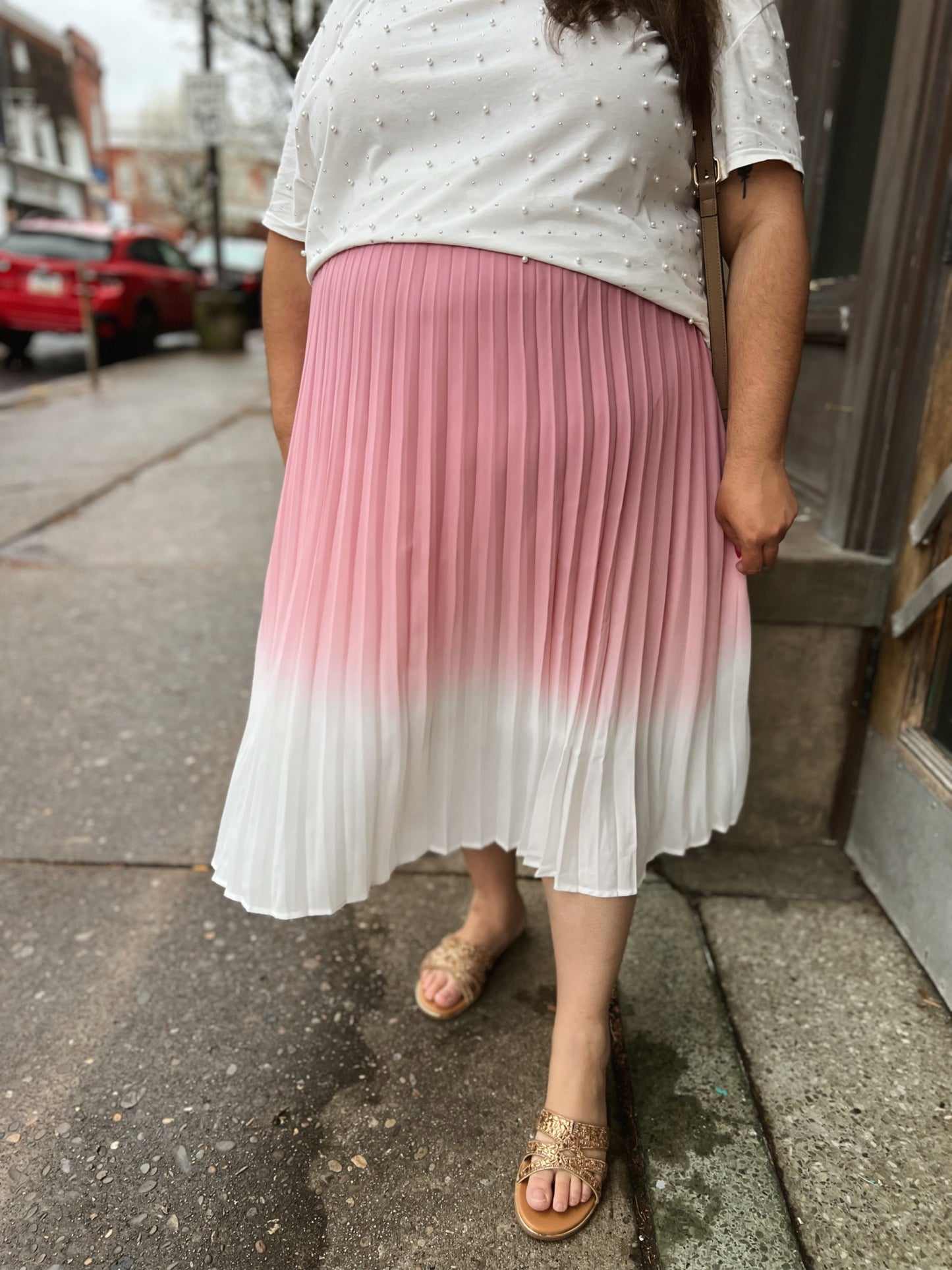 *Final Sale* WB Pink Ombre Midi Skirt