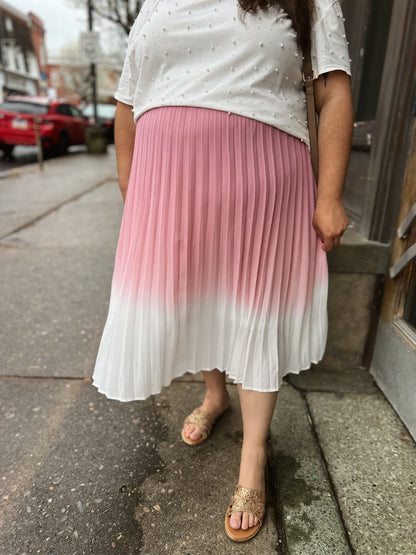 *Final Sale* WB Pink Ombre Midi Skirt