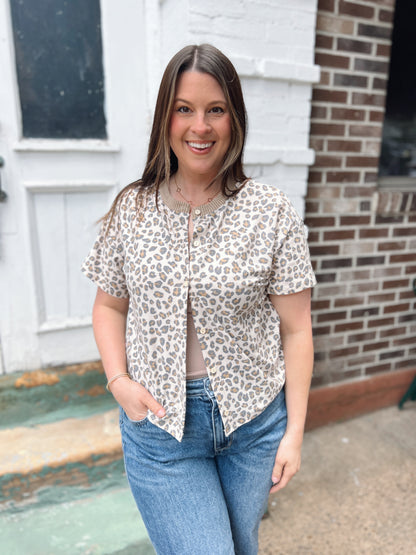 Run Run Cheetah Button-Up