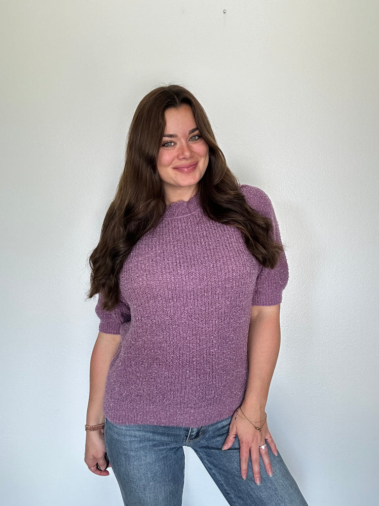 WB Purple Short Sleeve Sweater