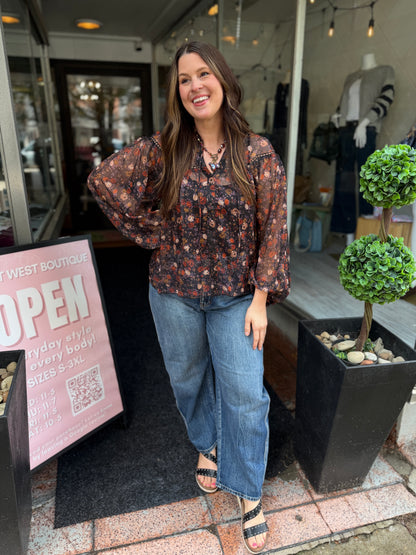 Winding Down Sheer Blouse