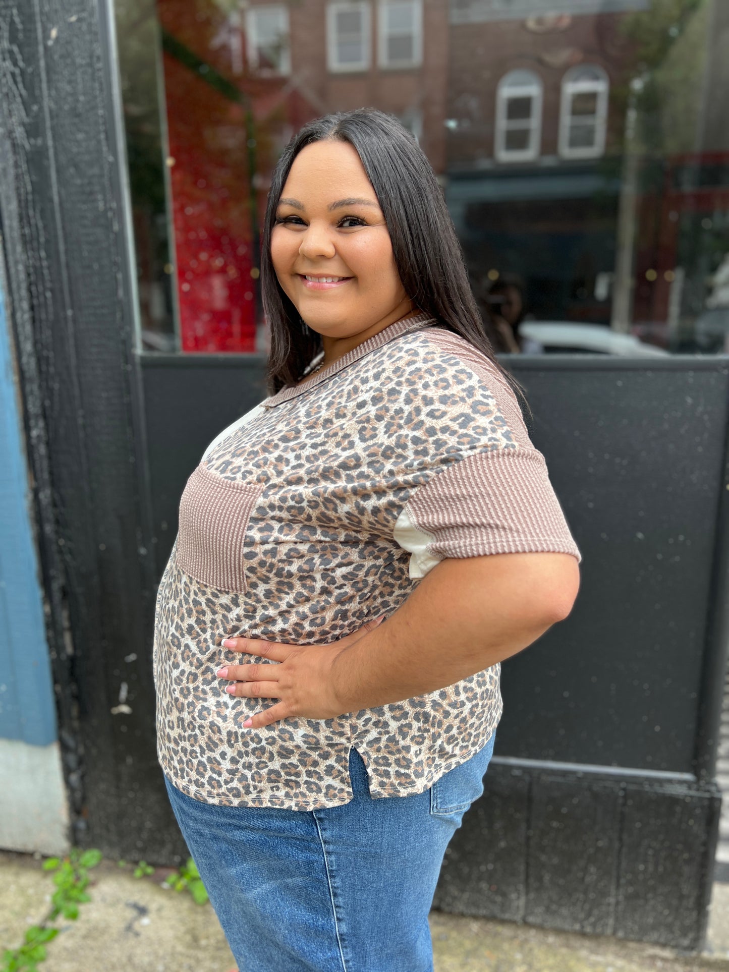 Around The Block Leopard Top