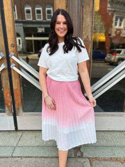 *Final Sale* WB Pink Ombre Midi Skirt