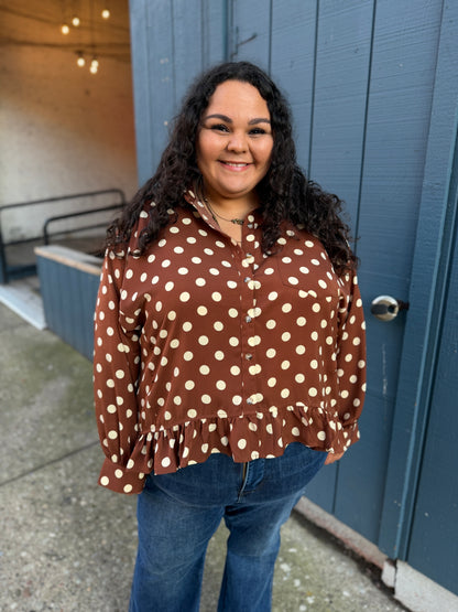 A Little Closer Dotted Blouse