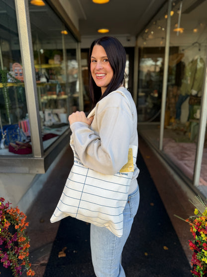 Library Card Natural Tote