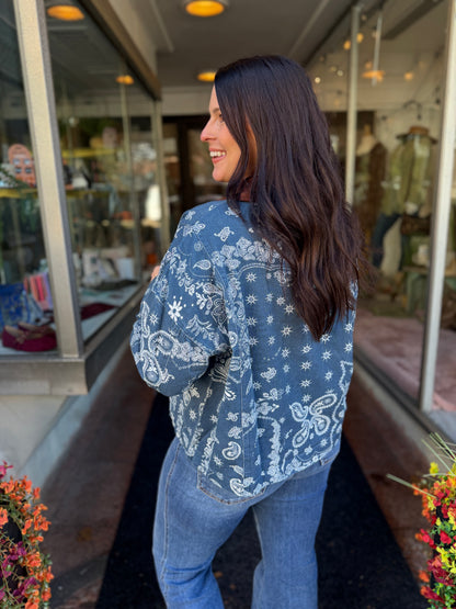 Navy Paisley Vintage Jacket