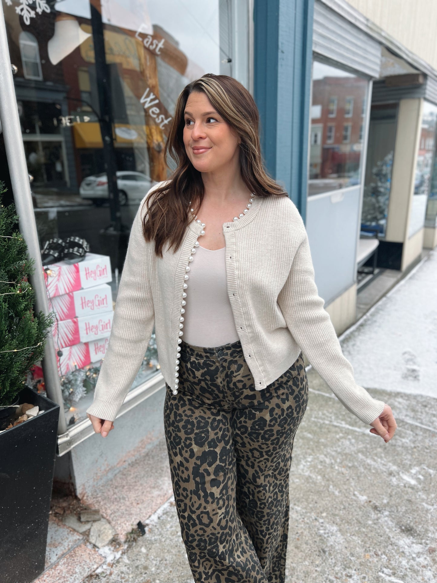 WB Pearl Trim Cardigan