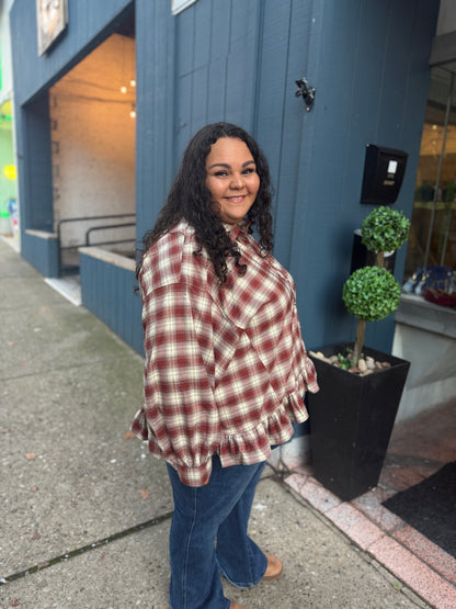 Metamorphosis Plaid Babydoll Top