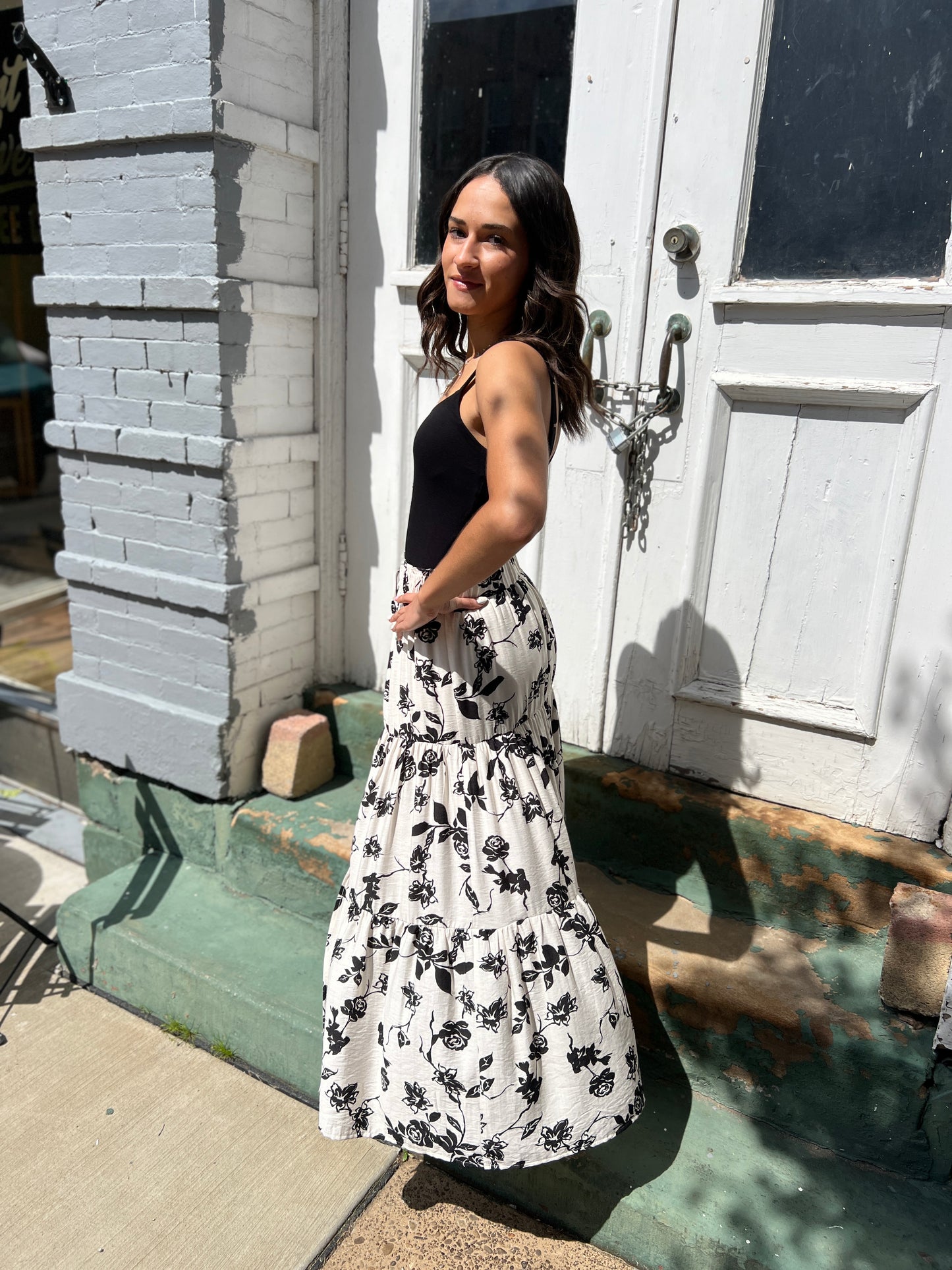 Twirling Around Floral Skirt