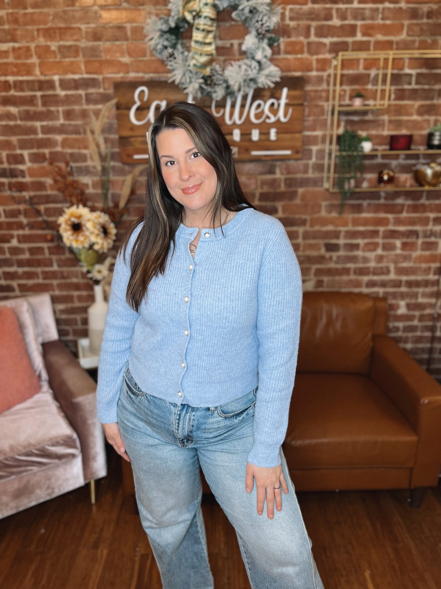 WB Pearl Blue Cardigan