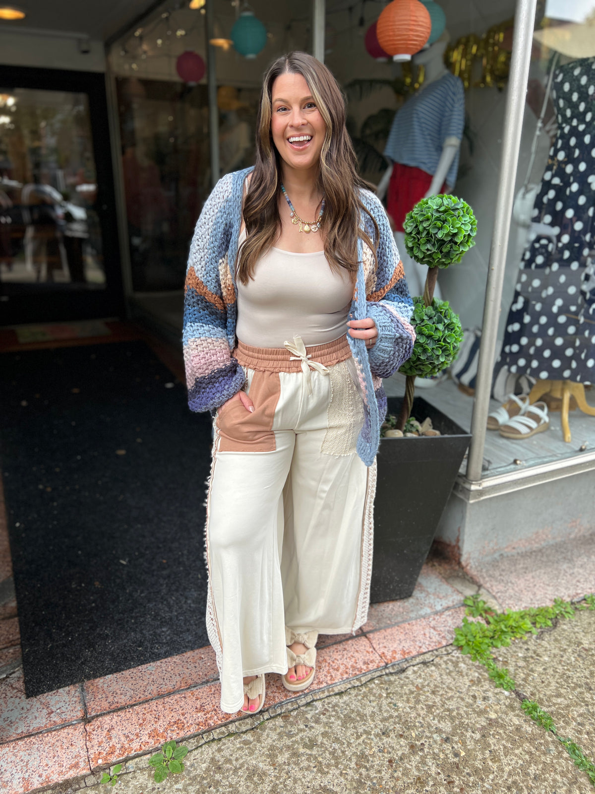 Colorful Hand-Crochet Open Cardigan