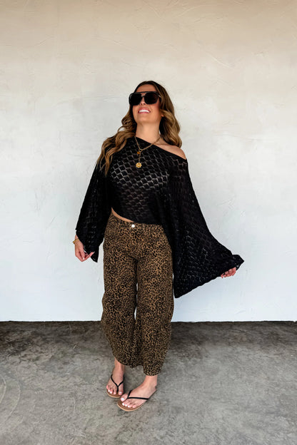 *Final Sale* Blakeley Bex Stretchy Cheetah Barrel Jeans