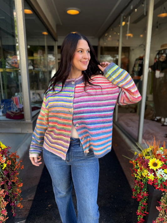Love To All Striped Cardigan