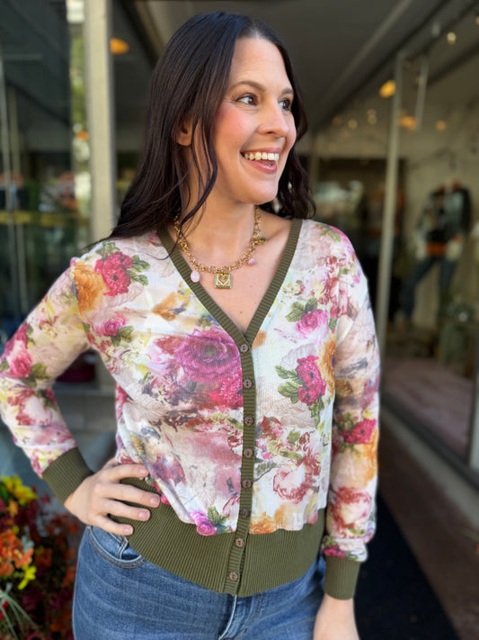 Forever Yours Floral Mesh Cardigan