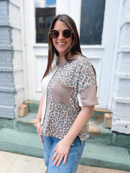 Around The Block Leopard Top