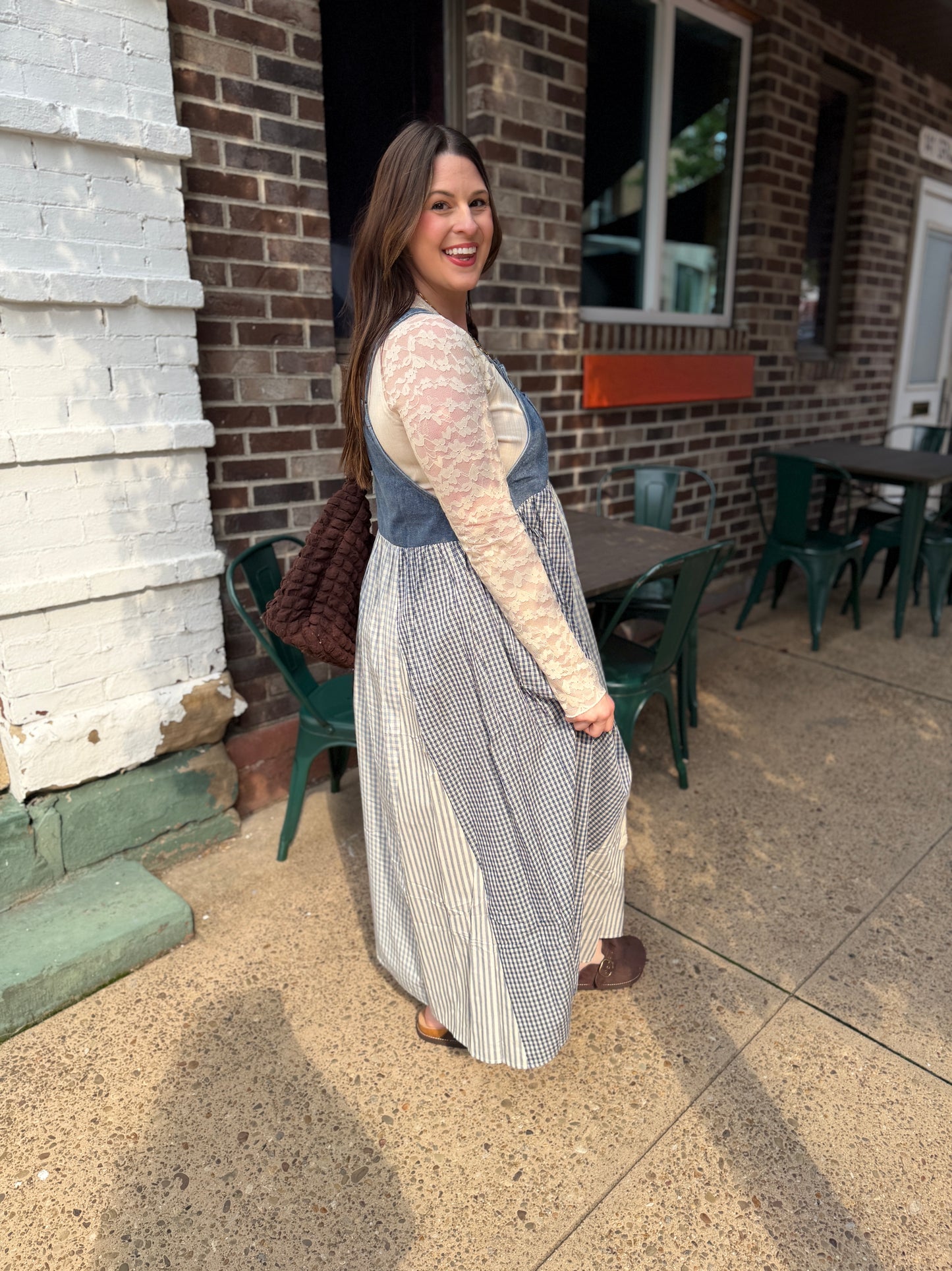 Cottage Cutie Patchwork Overall Dress