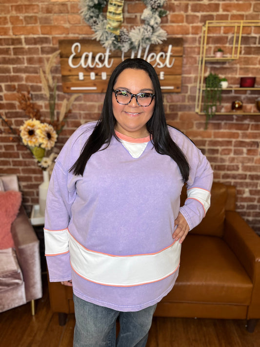 WB Lavender Color Block Longsleeve