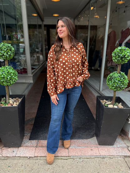 A Little Closer Dotted Blouse