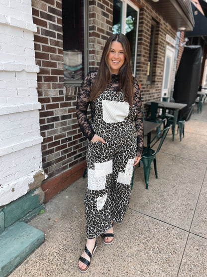 Come Close Leopard Overalls