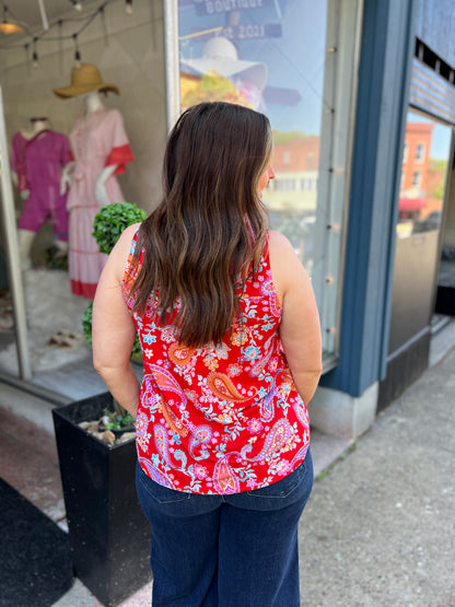 Burning Up Paisley Tank Top