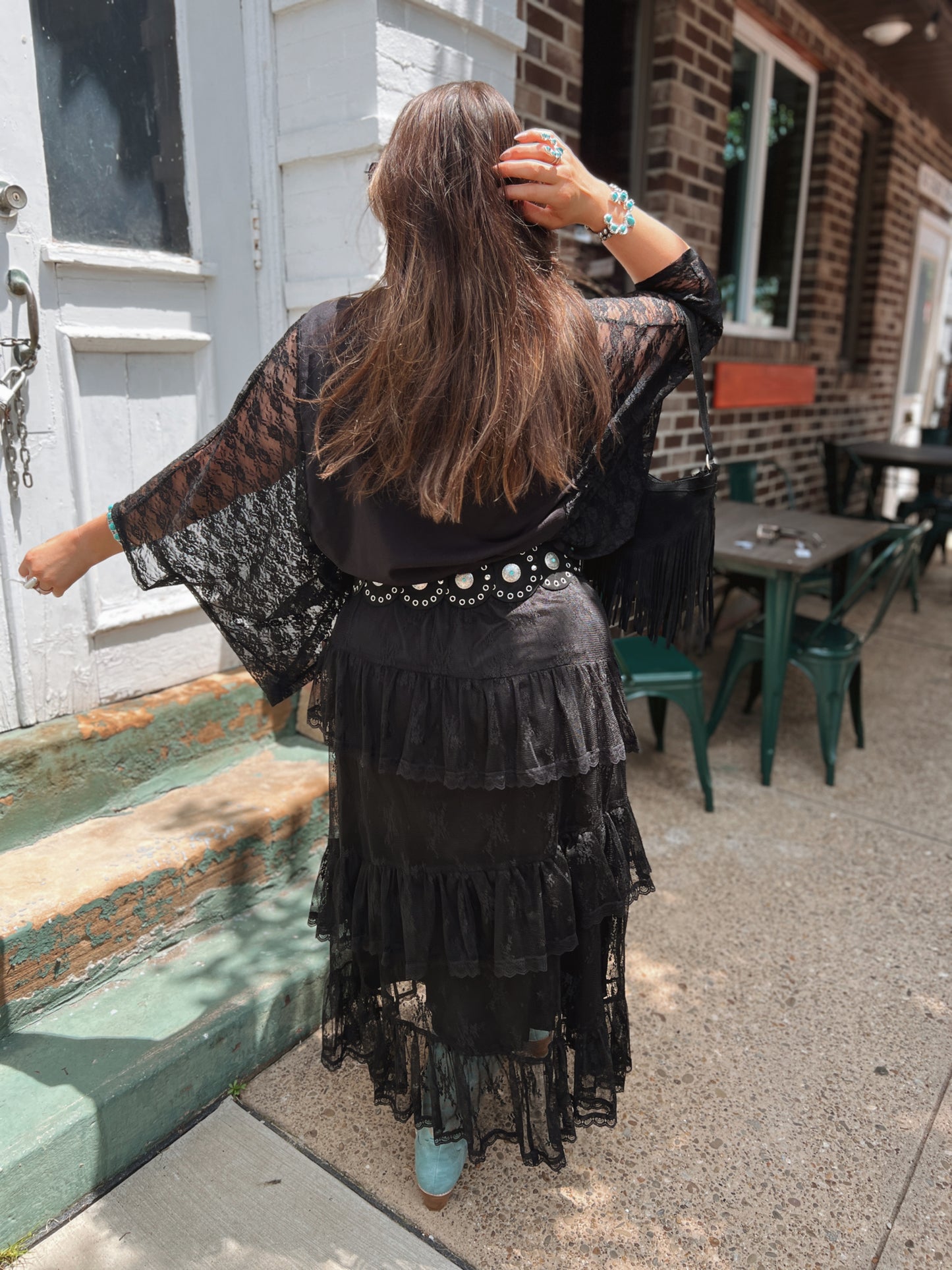 Lace Sleeve Cowboy Tee
