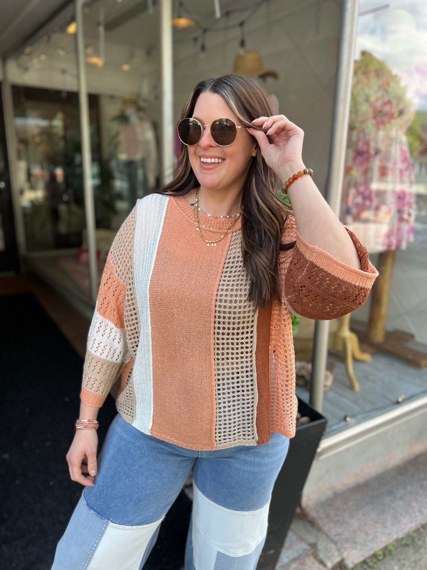 All Day Long Contrast Stripe Top
