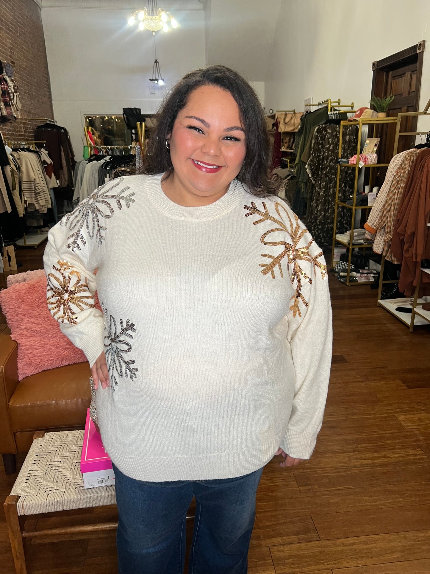 *Final Sale* Sequin Snowflake Sweater