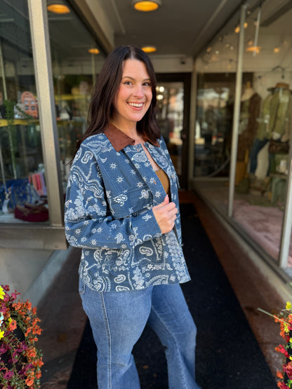 Navy Paisley Vintage Jacket