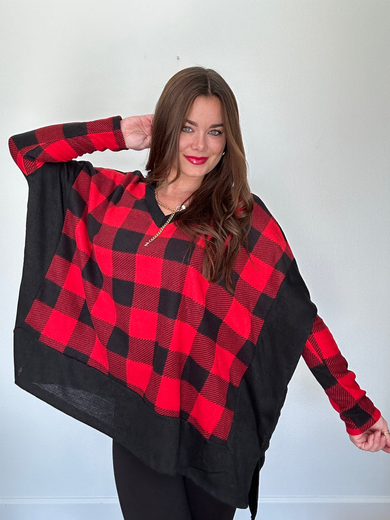 WB Plaid Poncho