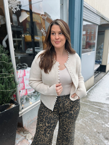WB Pearl Trim Cardigan