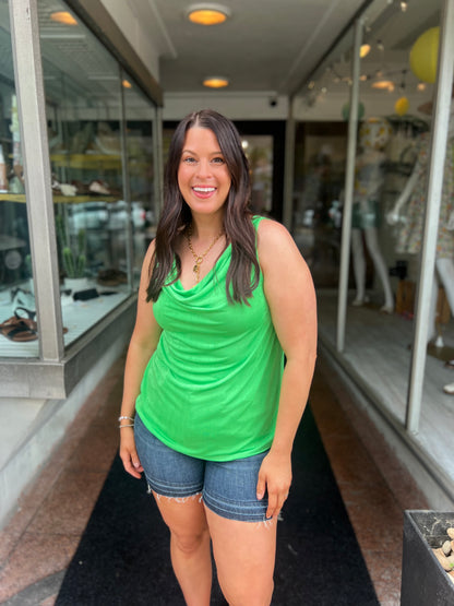 *Final Sale* SIL Cowl Neck Tank Top